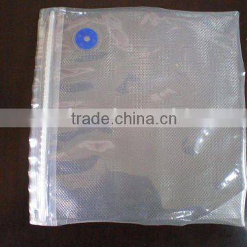 embossing vacuum bag with reclose zip