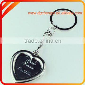 Heart shape magnetic photo frame key chain