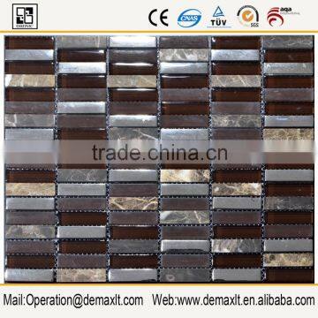 2016 Latest Design Interior Walls White Stone Mosaic Glass