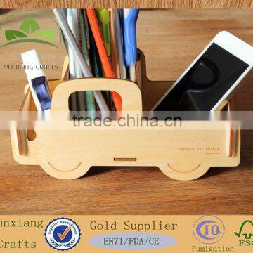 PLY wood originality wooden phone holder creative desktop phone pen holder box