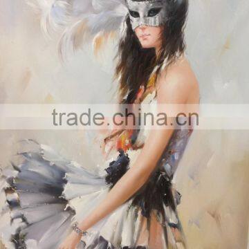 ROYI ART Hand painted dancer knife oil painting drawing on linen canvas Xiamen