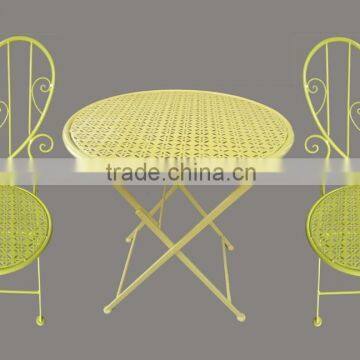 3pcs wrought iron bistro table and chairs