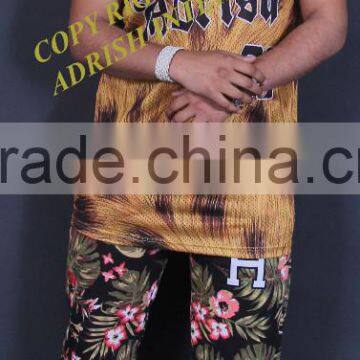 all over leoperd printed basektball jersey/mesh fabric 100% polyester