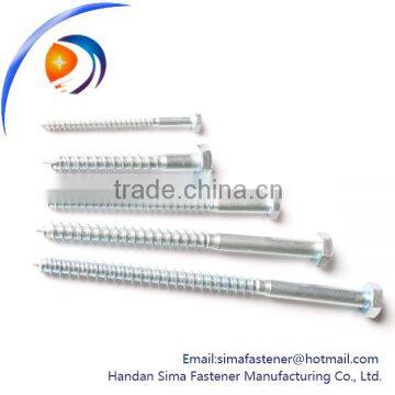 Decorative zinc plated din 571 hex washer head wood screw