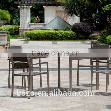 Garden outdoor brushed aluminun dining table and chair set