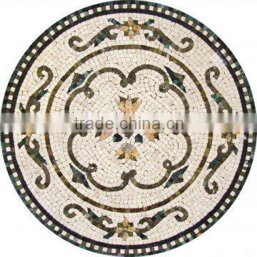 stone moldings round marble mosaic floor medallion for home