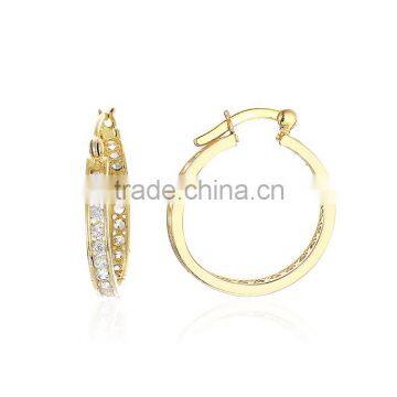 AAAAA cubic zirconia 925 sterling silver hoop earrings