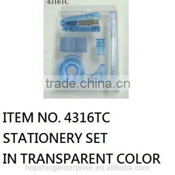 Stationery set in transparent color