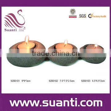 new style high quality Pebble Polystone/metal wedding candle holder