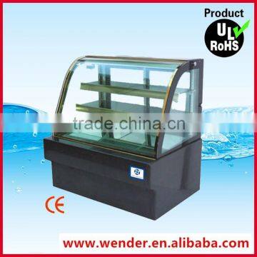 2Meter arc style golden frame commercial cake and bakery showcase