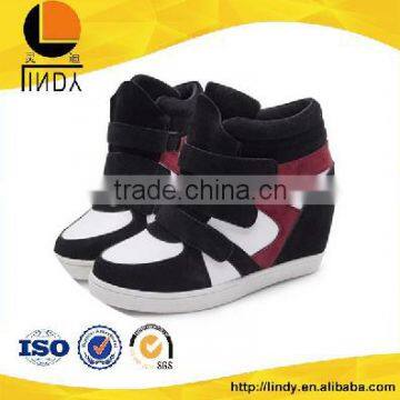 2016women fashion shoes hidden height increaser shoes