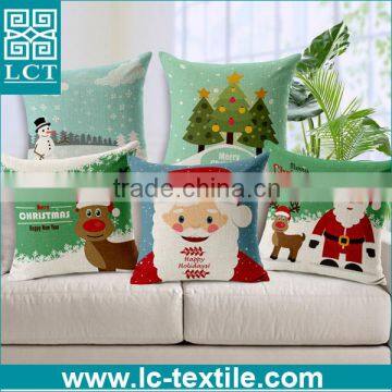 Eco Friendly Jute Cotton Burlap Bamboo Cushion for Xmas LCTP0190