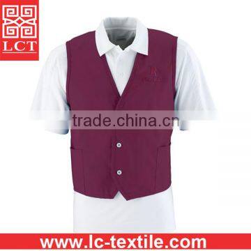 Wholesale Dust Free 65% Polyester/35% Cotton Twill Fabric Durable Work Vest With Custom Embroidery(LCTU0003) photo-3