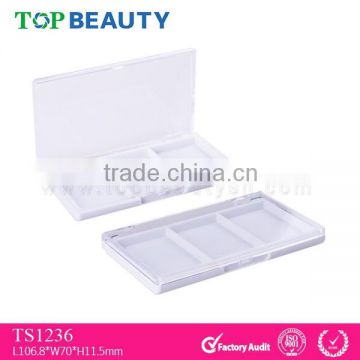 TS1236 3 Well Cosmetic Empty Makeup White Eye Shadow Case