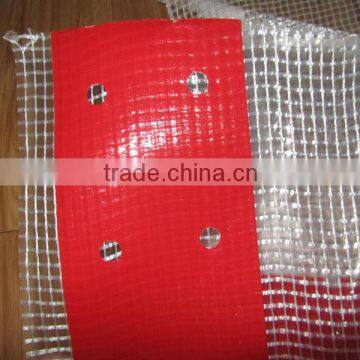 Scaffold 3x3 leno tarpaulin,Clear coated mesh fabric tarpaulin