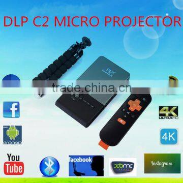 2016 hot sale DLP C2 Micro Projector Android 4.4 with Buletooth Full HD 1080P