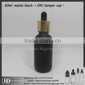 eliquid glass dropper bottle 60ml matte black, dropper bottle glass with gift box