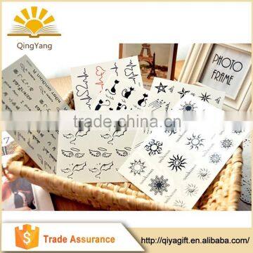 custom normal self adhesive water transfer sexy body temporary tattoo sticker