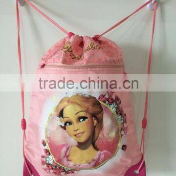 Pink Pretty Image Drawstring Backpack for Girls