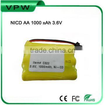 NICD 3.6V 1000mAh Cordless Phone battery