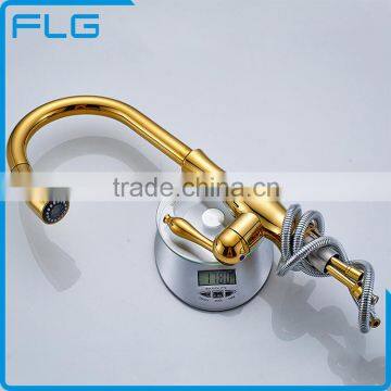 Eco-Friendly Contemporary Brass Pull Out Kitchen Faucet