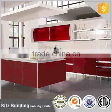 Iran kitchen cabinet, red color high gloss kitchen cabinet