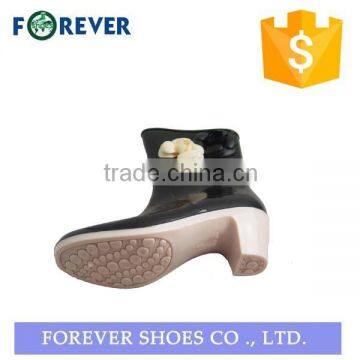 High Quality Pvc High Heel Rubber Boots Women Rain Shoes photo-2