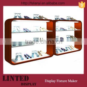 Well-know brand shoes racks for fashion ladies high heel shoes with lights