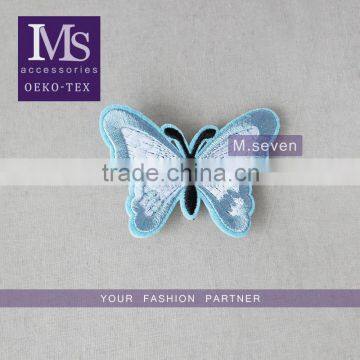 beautiful neck collar patch polyester embroided buttefly pattern lovely design for wholsale