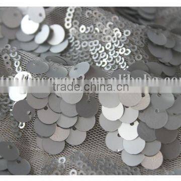 Latest Wholesale Gray Sequin Fabric India/100 Polyester Glitter Sequin Fabric photo-4