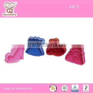 Lady dress plastic fondant cake plunger cutter