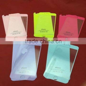 Front and back color tempered glass screen protector for mobile phone