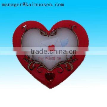 Handpainted Ceramic Custom Heart Ornament With Love Words for Valentines Day Gift photo-2