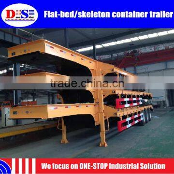 2 20ft/40ft Flat-bed or Skeleton Tri-axle Container Semi Trailer photo-3