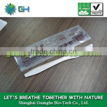 100% biodegradable disposable plastic cutlery packing bag/compostable bag for tableware