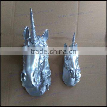 silver resin unicorn wall hanging decoration