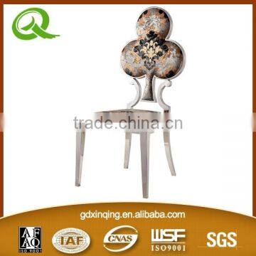 Home Furniture Crystal Button PU Leather Stainless Steel Dining Chairs photo-3