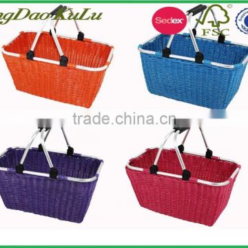 shopping basket with handles,basket for stocked, supermarket shopping basket