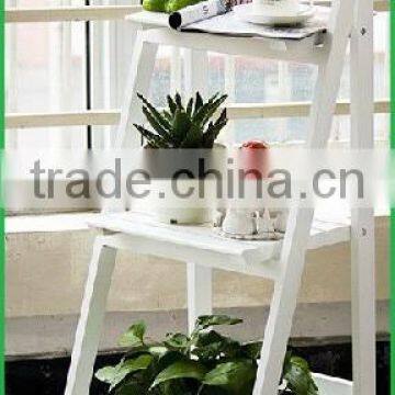 top quality folding wood ladder shelf,wooden rack shelf ,display ladder shelf