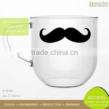 Fancy Colored Double Wall Glass Tea Coffee Cup Mug photo-3