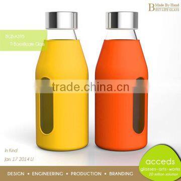 Promotion Portable Glass High Quality Silicone Water Bottle photo-3