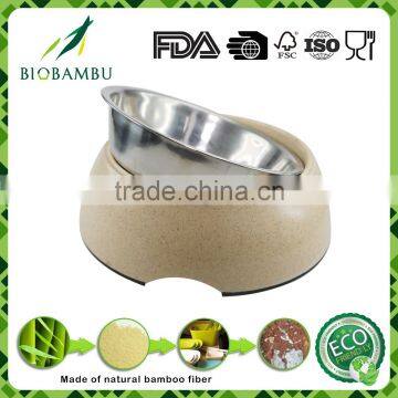 Customized Best design Diswasher safe bamboo fiber dog bowl