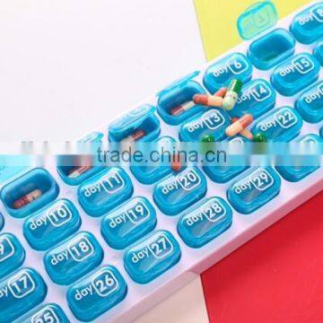 Useful plastic cute pill box bins month/plastic pill case pill organizer/pill Use and tablet box