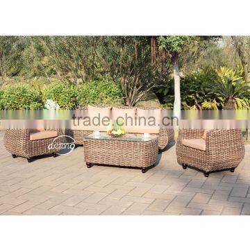 Derong outdoor furniture factory price garden outdoor PE rattan sofa set contract OEM/ODM wicker sofa set