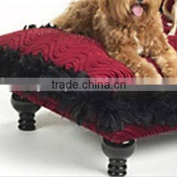 Luxury Red Pet Bed/The Chaise Bed Collection Celebrity Furniture/Beautiful Turkey Feather Trim Dog Bed-BG800003 photo-2