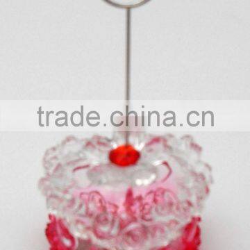 New Design Acrylic LED Lighting Heart Gift Box Card Holders for Desk Decor photo-3