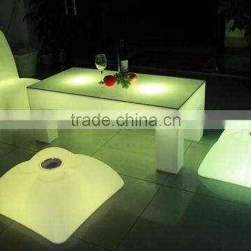 Led illuminated plastic cube bar table funiture