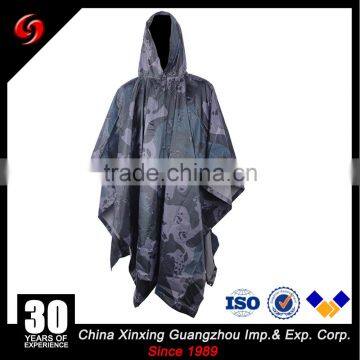 Hot sale army raincoat with custom printing logo military camo rain poncho sale