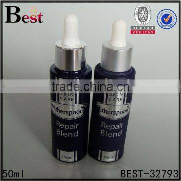 China High Quality Frosted Cosmetic Essence Parfume Bottle Glass 50 ml Red Aluminum Dropper Bottle Glass Wholesale photo-3