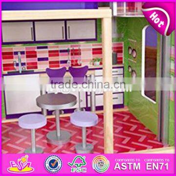 New Design 11 Pieces of Furniture Children Pretend Play Wooden Luxury Toy House W06A226 photo-4